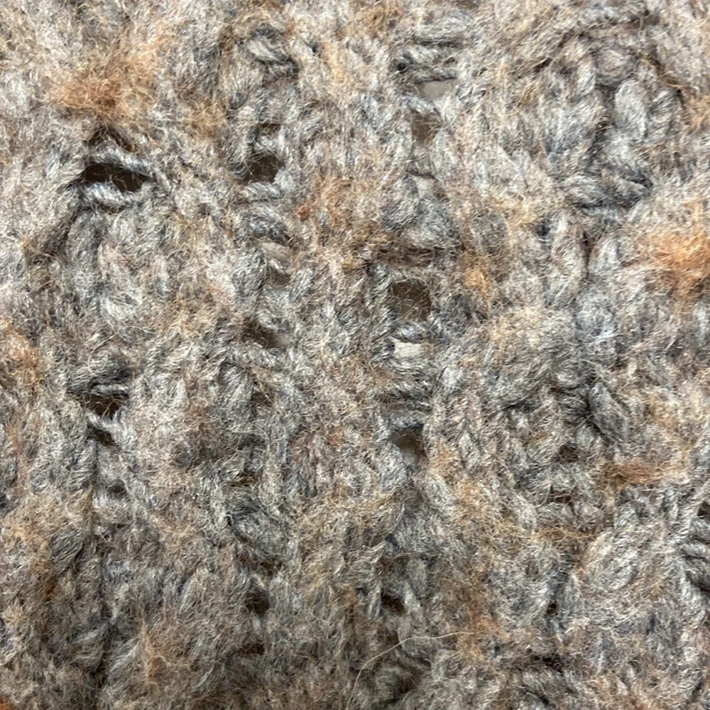 American Eagle Cable-Knit Sweater Dress S Brown/Gray Mock-Neck Mini Cozy Fall - Picture 3 of 6